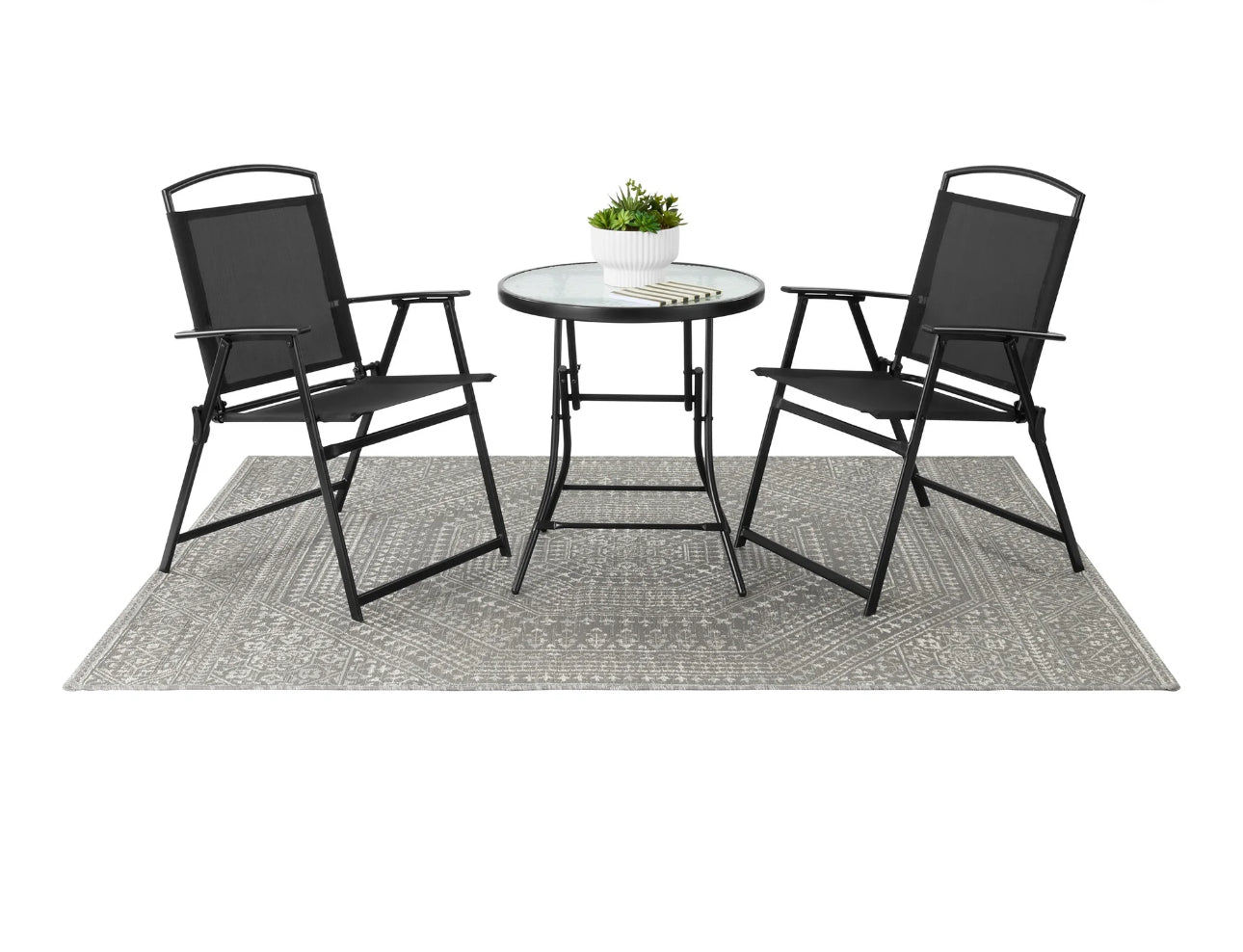 Mainstays Albany Lane 3 Piece Outdoor Bistro Set, Black