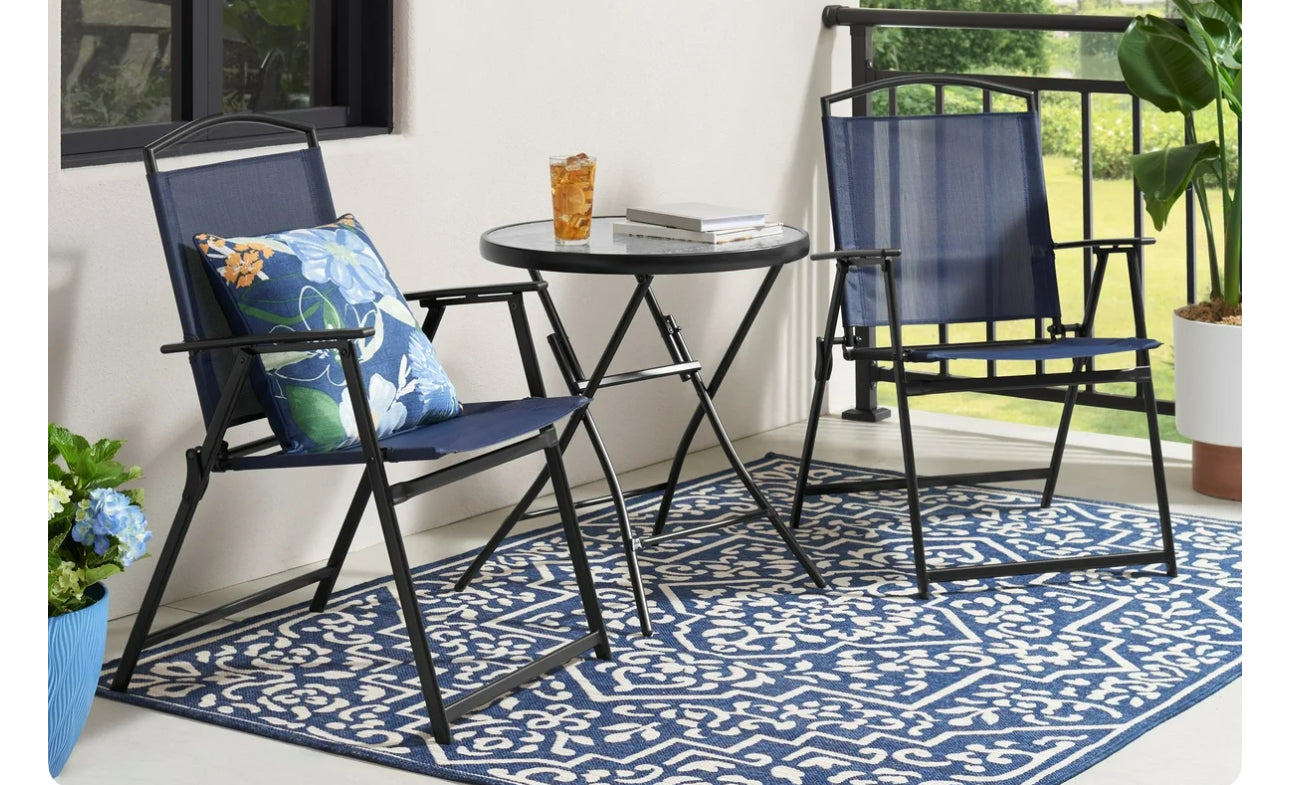 Mainstays Albany Lane 3 Piece Outdoor Bistro Set, Black